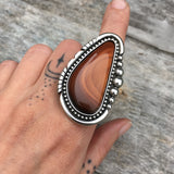 Large Bruneau Jasper Ring or Pendant- Sterling Silver and Rare Bruneau Picture Jasper- Finished to Size