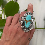 Huge Cosmic Overlay Ring or Pendant- Sterling Silver and Royston Turquoise - Finished to Size