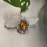 Ornate Amber Overlay Ring or Pendant- Sterling Silver and Mayan Amber- Finished to Size