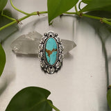 Huge Cosmic Overlay Ring or Pendant- Sterling Silver and Royston Turquoise - Finished to Size