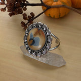 Huge Maligano Jasper Overlay Cuff Bracelet- Sterling Silver and Jasper