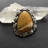 Large Overlay Owyhee Jasper Ring or Pendant- Sterling Silver and Owyhee Picture Jasper- Finished to Size