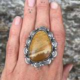 Large Overlay Owyhee Jasper Ring or Pendant- Sterling Silver and Owyhee Picture Jasper- Finished to Size