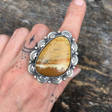 Large Overlay Owyhee Jasper Ring or Pendant- Sterling Silver and Owyhee Picture Jasper- Finished to Size