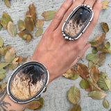 Huge Petrified Palm Root Cuff- Sterling Silver and Indonesian Palm Root Statement Cuff