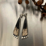 XL Dangly Bubble Earrings- Petrified Palm Root and Sterling Silver