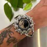 The Third Eye Cuff- Size M/L- Petrified Palm Root and Sterling Silver Bracelet