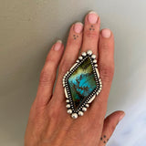 The Paradise Found Ring- Bamboo Mountain Turquoise and Sterling Silver- Finished to Size or as a Pendant