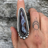 Large Purple Passion Agate Talon Ring or Pendant- Sterling Silver and Agate- Finished to Size