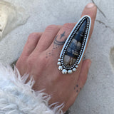 Huge Picasso Marble Talon Ring or Pendant- Sterling Silver- Finished to Size