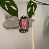 Large Rhodochrosite Celestial Ring or Pendant- Sterling Silver and Rhodochrosite- Finished to Size
