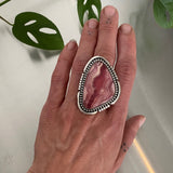 Huge Rhodochrosite Statement Ring or Pendant- Sterling Silver and Rhodochrosite- Finished to Size