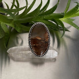 The Plateau Ring Size 7- Sterling Silver and Deschutes Jasper- Triple Shank Band