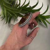 The Plateau Ring Size 7- Sterling Silver and Deschutes Jasper- Triple Shank Band