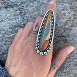 Large Polychrome Jasper Talon Ring or Pendant- Sterling Silver and Jasper- Finished to Size