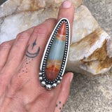 Large Polychrome Jasper Talon Ring or Pendant- Sterling Silver and Polychrome Jasper- Finished to Size