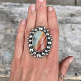 Large Jasper Super Bubble Ring or Pendant- Sterling Silver and Polychrome Jasper- Finished to Size
