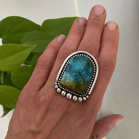 Large Turquoise Portal Ring or Pendant- Sterling Silver and Bamboo Mountain Turquoise- Finished to Size