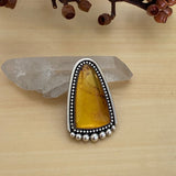 Large Amber Portal Ring- Sterling Silver and Mayan Amber - Finished to Size