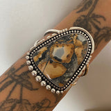 Huge Maligano Jasper Portal Cuff Bracelet- Sterling Silver and Jasper