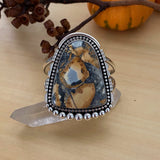 Huge Maligano Jasper Portal Cuff Bracelet- Sterling Silver and Jasper