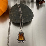 Dearly Departed Necklace- Sterling Silver and Montana Agate- 20" Chain