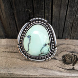 Chunky Variscite Statement Ring or Pendant- Sterling Silver and Prince Variscite- Finished to Size