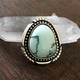 Chunky Variscite Statement Ring or Pendant- Sterling Silver and Prince Variscite- Finished to Size