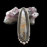 Huge Prudent Man Agate Talon Ring or Pendant- Sterling Silver and Idaho Agate- Finished to Size