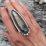 Huge Prudent Man Agate Talon Ring or Pendant- Sterling Silver and Idaho Agate- Finished to Size