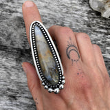 Huge Prudent Man Agate Talon Ring or Pendant- Sterling Silver and Idaho Agate- Finished to Size