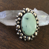 Large Variscite Super Bubble Ring or Pendant- Sterling Silver and Posiedon Variscite- Finished to Size