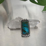 Large Rectangular Ring or Pendant- Sterling Silver and Kingman Turquoise- Finished to Size