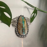 Huge Royston Ribbon Statement Ring or Pendant- Sterling Silver and Royston Turquoise- Finished to Size