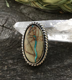 Large Turquoise and Sterling Ring- Royston Ribbon Turquoise and Sterling Silver- Finished to Size