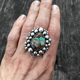 Super Bubble Ring- Turquoise and Sterling Statement Ring- Royston Ribbon Turquoise and Sterling Bubble Ring- Finished to Size