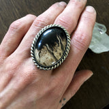 Chunky Petrified Palm Root Ring- Sterling Silver and Petrified Palm- Finished to Size