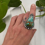 Large Turquoise Celestial Ring or Pendant- Sterling Silver and Royston Turquoise- Finished to Size
