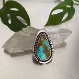 Large Kingman Saw Cut Ring or Pendant- Sterling Silver and Kingman Turquoise- Finished to Size