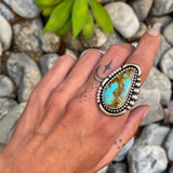 Large Kingman Saw Cut Ring or Pendant- Sterling Silver and Kingman Turquoise- Finished to Size