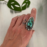 Chunky Turquoise Celestial Ring or Pendant- Sterling Silver and Bao Canyon Turquoise- Finished to Size
