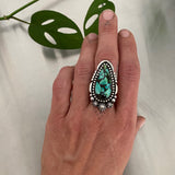 Chunky Turquoise Celestial Ring or Pendant- Sterling Silver and Bao Canyon Turquoise- Finished to Size