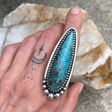 Large Shattuckite Talon Ring or Pendant- Sterling Silver and Natural Shattuckite- Finished to Size