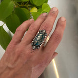 The Shooting Star Ring- Morenci II Turquoise and Sterling Silver- Finished to Size or as a Pendant