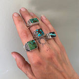 The Elements Signet Ring- Size 7- Cloud Mountain Turquoise and Sterling Silver