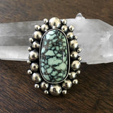 Chunky Variscite Super Bubble Ring or Pendant- Sterling Silver and Posiedon Variscite- Finished to Size