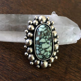 Chunky Variscite Super Bubble Ring or Pendant- Sterling Silver and Posiedon Variscite- Finished to Size