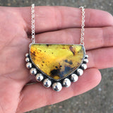 Amber Bubble Necklace- Sterling Silver and Mayan Amber - 17" Sterling Chain