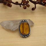 Large Square Amber Celestial Ring- Sterling Silver and Mayan Amber - Finished to Size