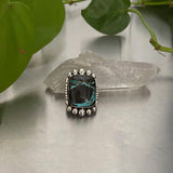 Square Turquoise Ring or Pendant- Sterling Silver and Blue Moon Ribbon Turquoise- Finished to Size